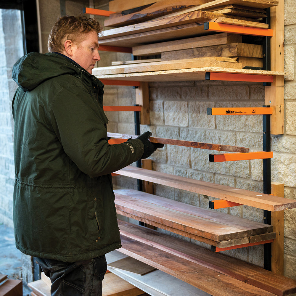 Sistema di immagazzinaggio legno a rastrelliera