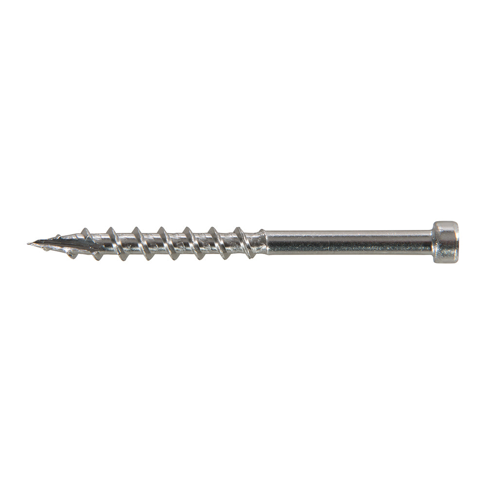 Viti a scomparsa in acciaio inox con testa piatta e filettatura grossa 8 x 2" 500 p.zi