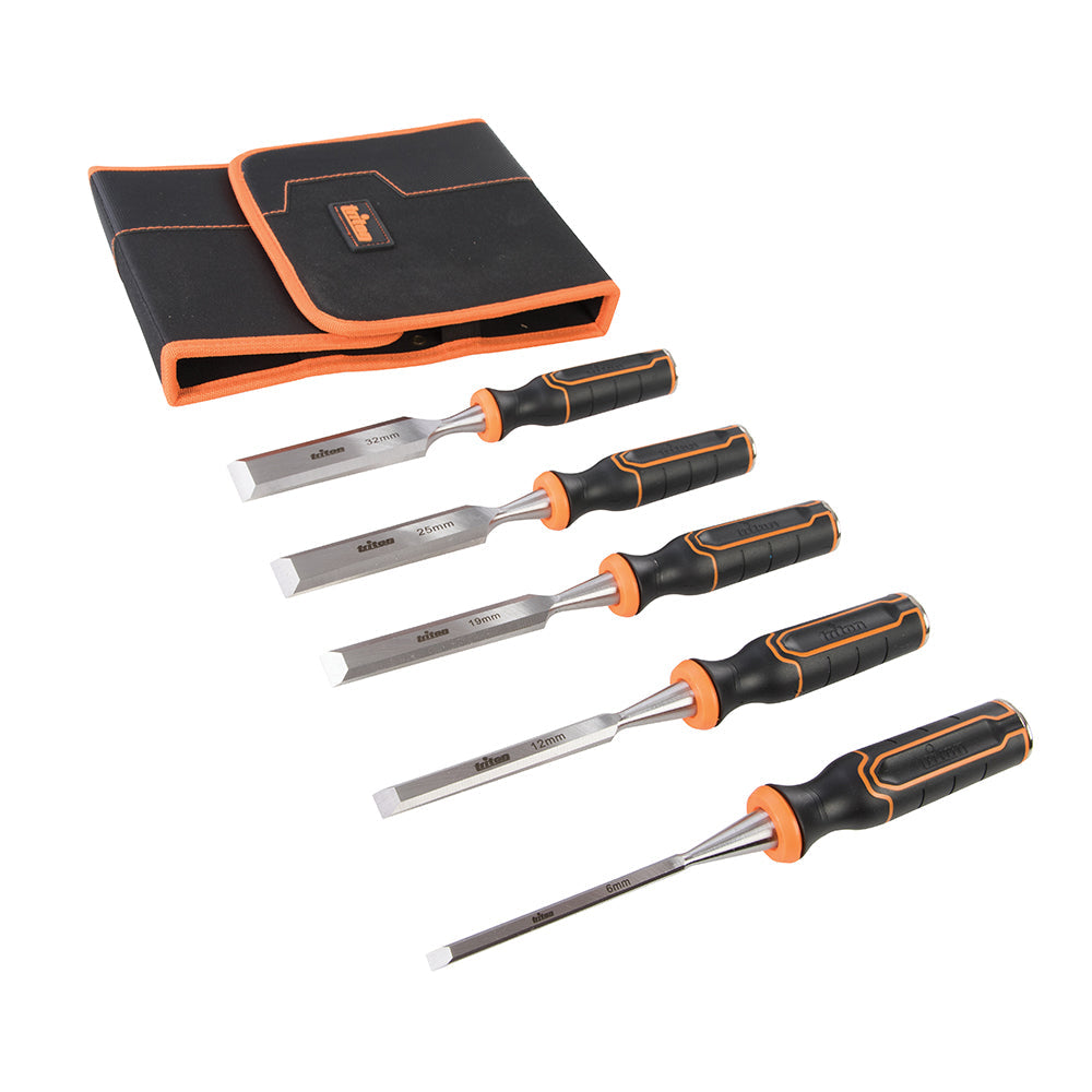 Set di scalpelli per legno 5 p.zi TWCS5 6, 13, 19, 25 e 32 mm 5 p.zi